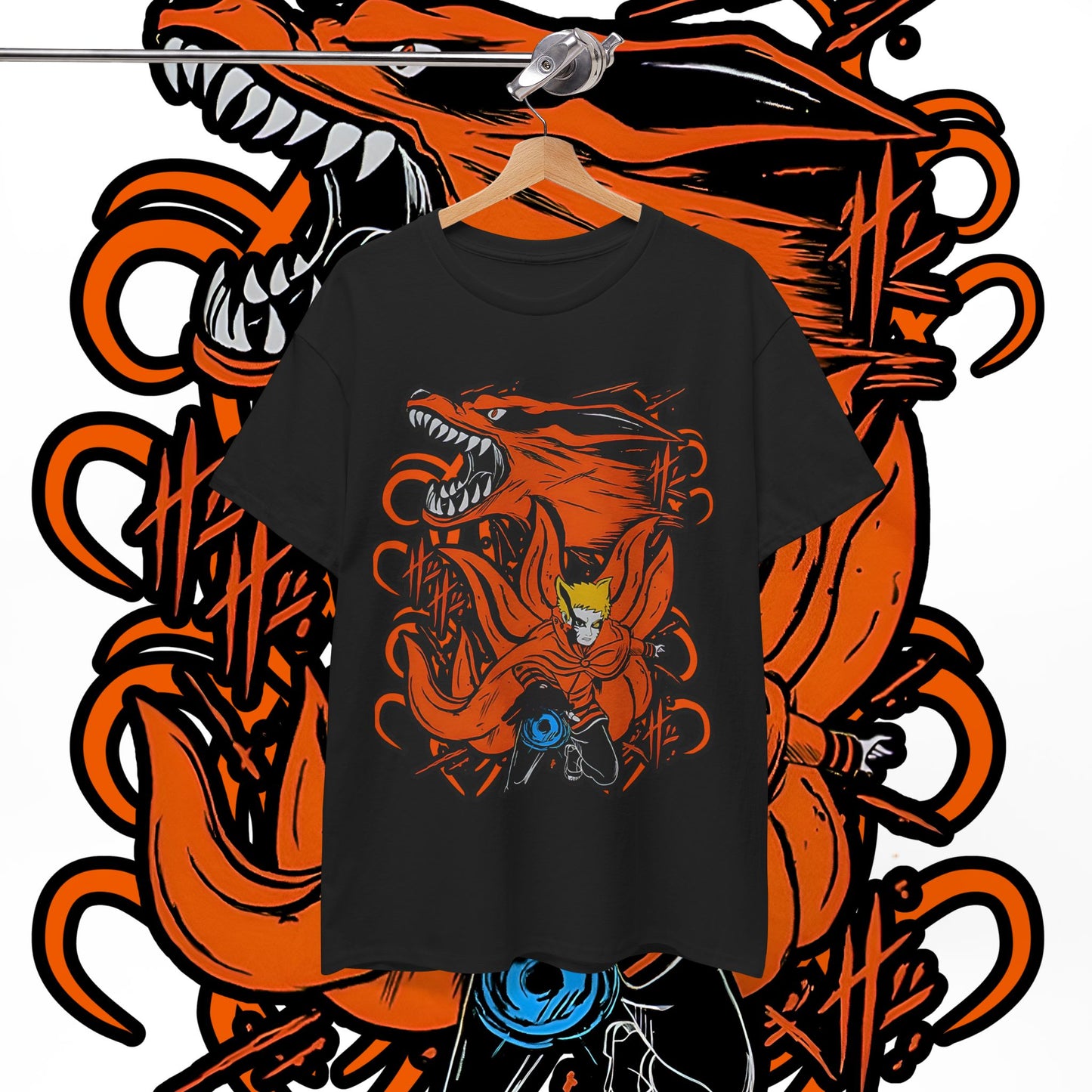 Naruto Uzumaki Kurama Graphic T-Shirt 100% Cotton Anime Tee