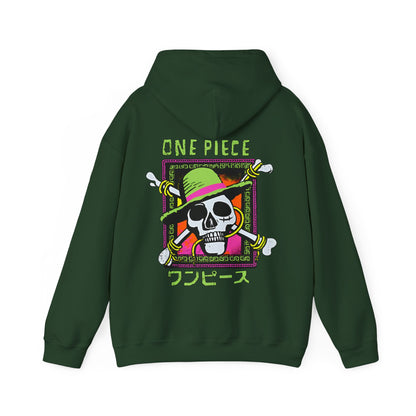 Straw Hat Pirates One Piece Hoodie – 100% Cotton Back Print Pullover for Anime Fans
