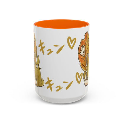 Cute Totoro Accent Mug – Studio Ghibli Color Handle Cup 11oz & 15oz – Kawaii Anime Coffee Mug Gift