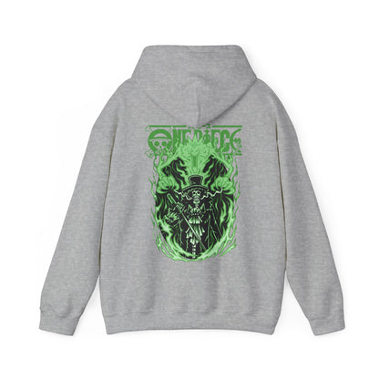 Brook One Piece Hoodie with Back Print – 100% Cotton Anime Pullover for Soul King Fans