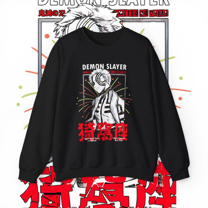 Akaza Demon Slayer Art Sweatshirt | 100% Cotton Anime Pullover | KNY Upper Moon