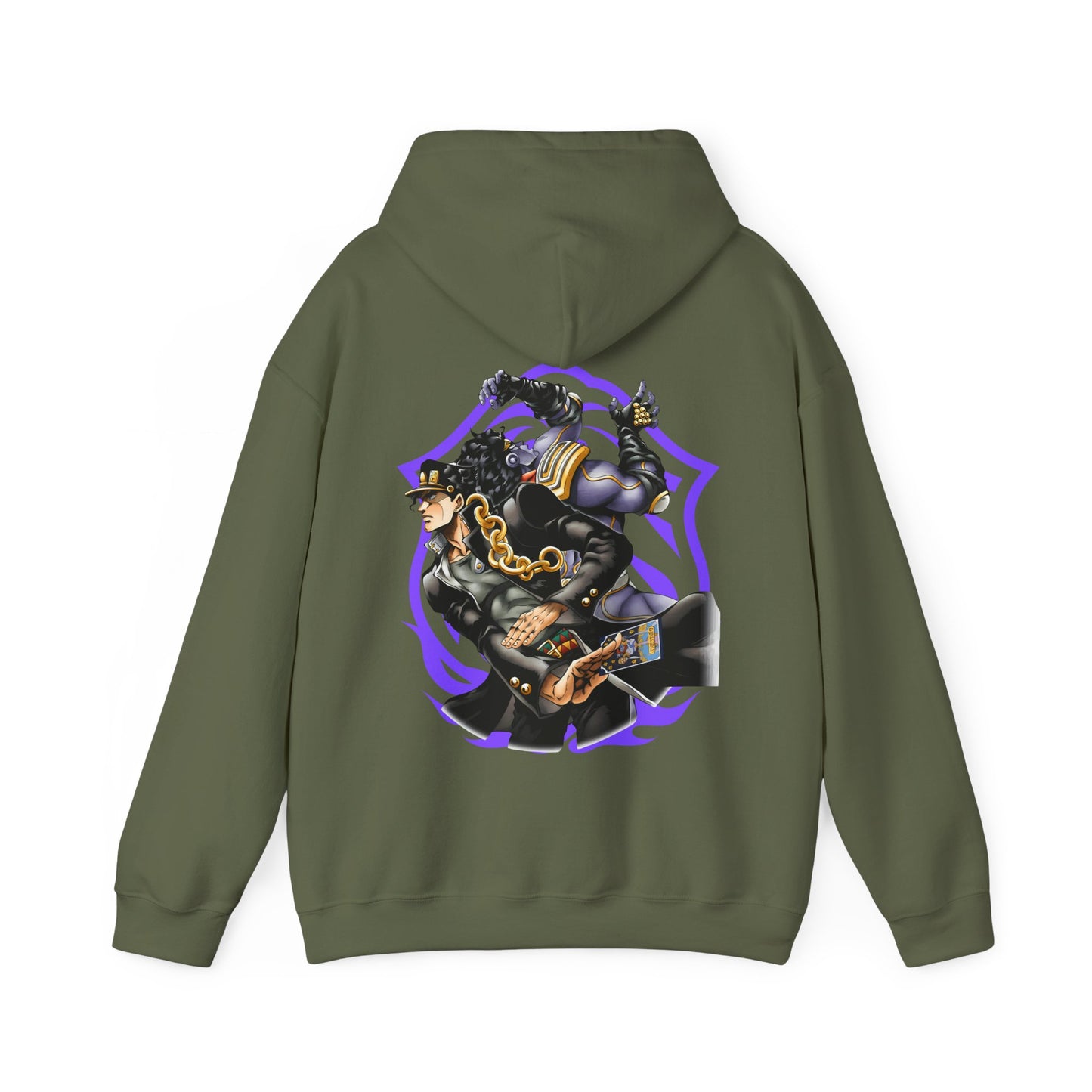 Jotaro Kujo Back Print Hoodie – 100% Cotton JoJo's Bizarre Adventure Anime Pullover