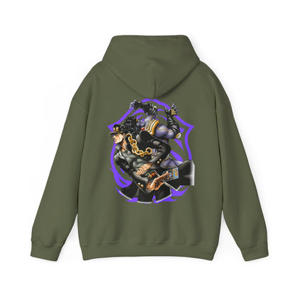 Jotaro Kujo Back Print Hoodie – 100% Cotton JoJo's Bizarre Adventure Anime Pullover