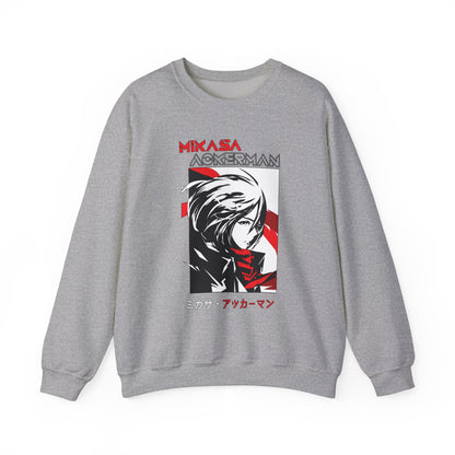 Mikasa Ackerman Sweatshirt – 100% Cotton Attack on Titan Anime Pullover for Fans
