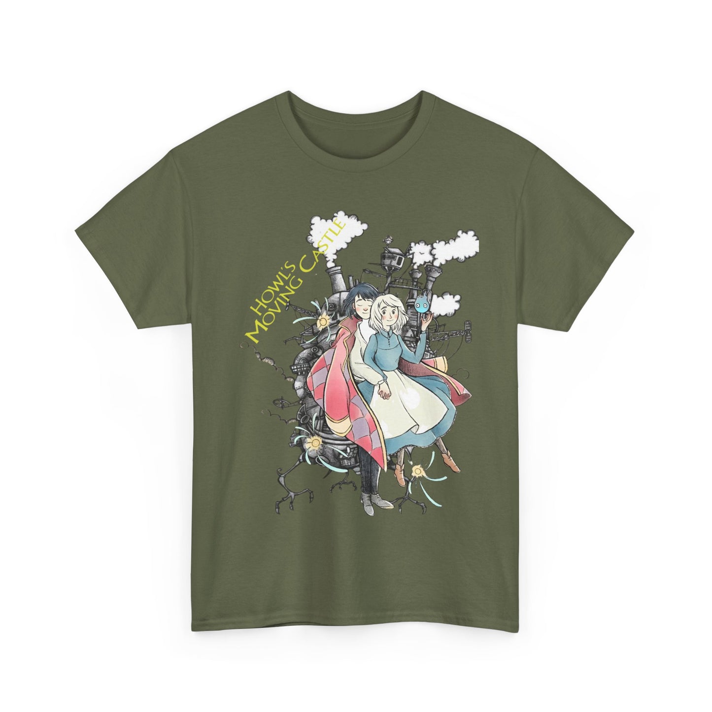 Howl Sophie Calcifer T-Shirt 100% Cotton Studio Ghibli Anime Tee