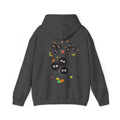 Soot Sprites Fantasy Back Print Hoodie – 100% Cotton Anime Hoodie Inspired by Studio Ghibli