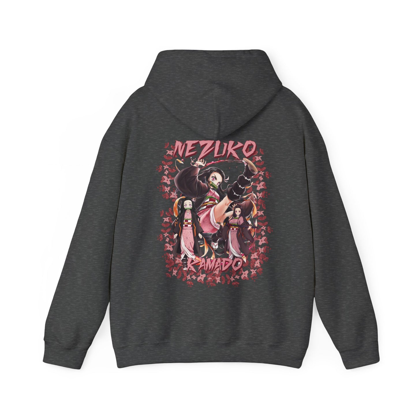 Nezuko Kamado Pink Flowers Back Print Hoodie – 100% Cotton Anime Hoodie for Demon Slayer Fans