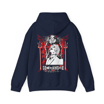 Death Note Back Print Hoodie – 100% Cotton Anime Pullover Featuring Ryuk, Light & L