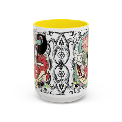 Spirited Away Cool Accent Mug – Studio Ghibli Color Handle Coffee Cup – 11oz & 15oz Ceramic Gift for Anime Fans