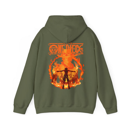Portgas D. Ace Hoodie 100% Cotton with Back Print – One Piece Anime Hoodie