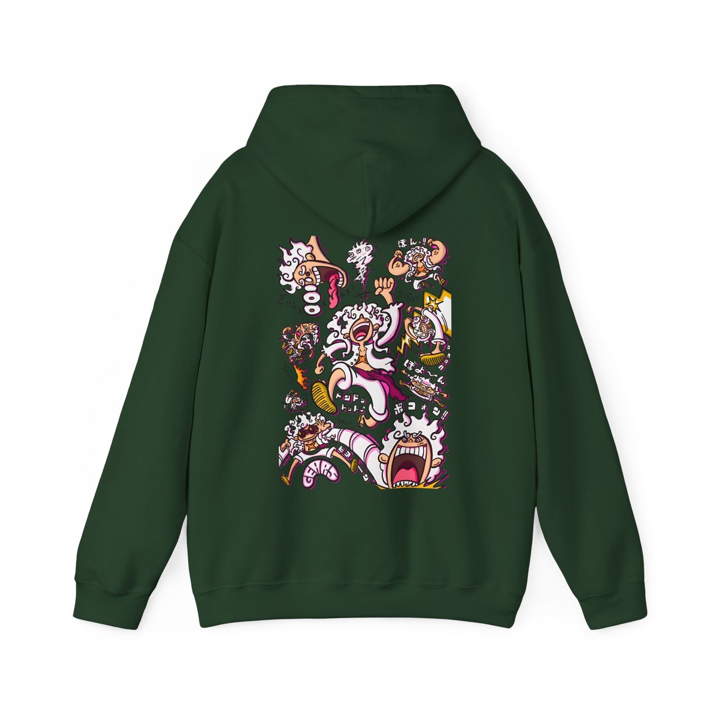 Funny Luffy One Piece Back Print Hoodie – 100% Cotton Anime Hoodie with Goofy Straw Hat Design