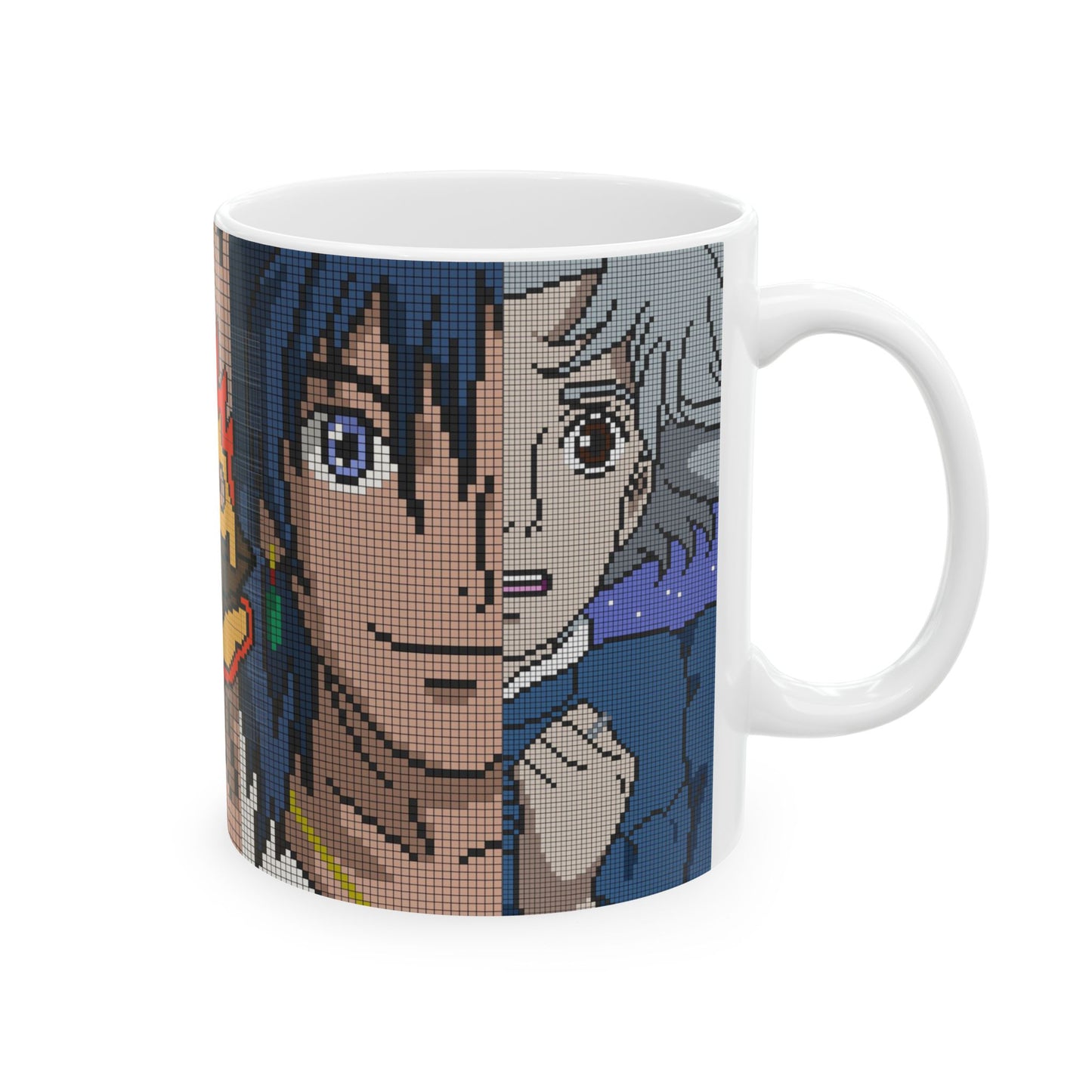 Howl's Moving Castle Pixel Art Mug – Studio Ghibli Coffee Cup 11oz & 15oz – Retro Anime Gift for Fans