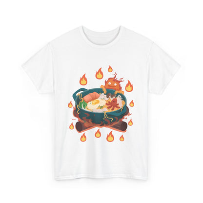 Calcifer Breakfast T-Shirt 100% Cotton Studio Ghibli Anime Tee