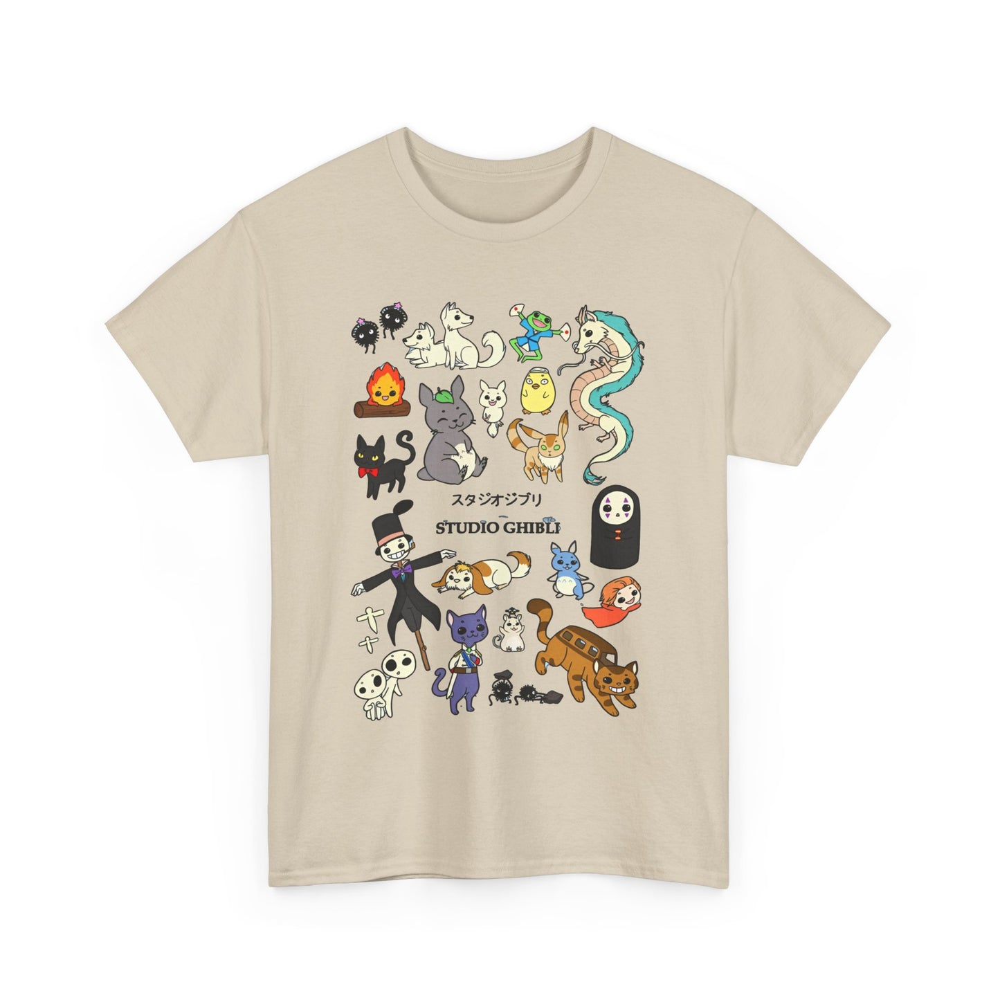 Studio Ghibli Chibi Shirt – Cute Anime Cotton Tee for Ghibli Fans