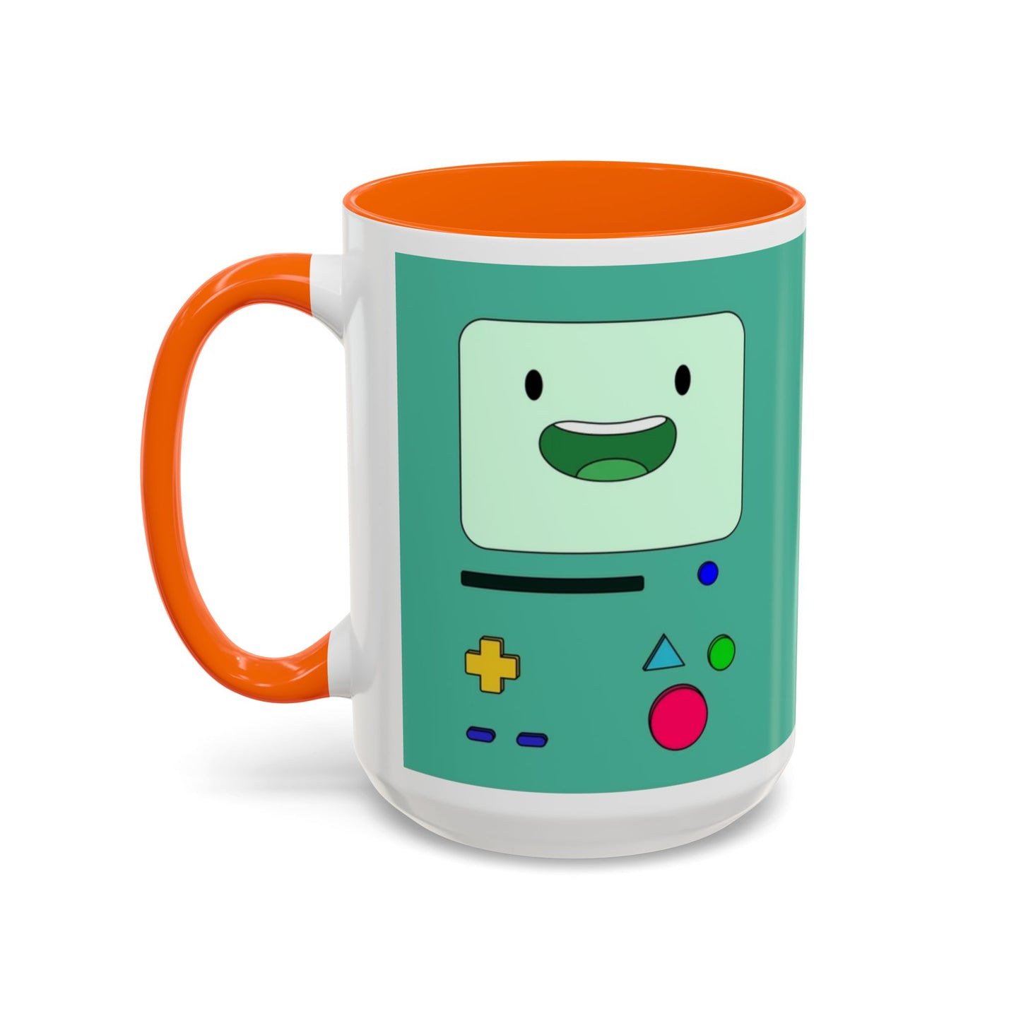 BMO Adventure Time Accent Handle Mug – Colorful Beemo Cup – 11oz & 15oz Ceramic Gift for Cartoon Fans