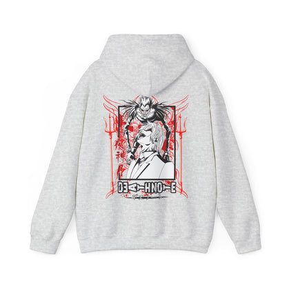 Death Note Back Print Hoodie – 100% Cotton Anime Pullover Featuring Ryuk, Light & L