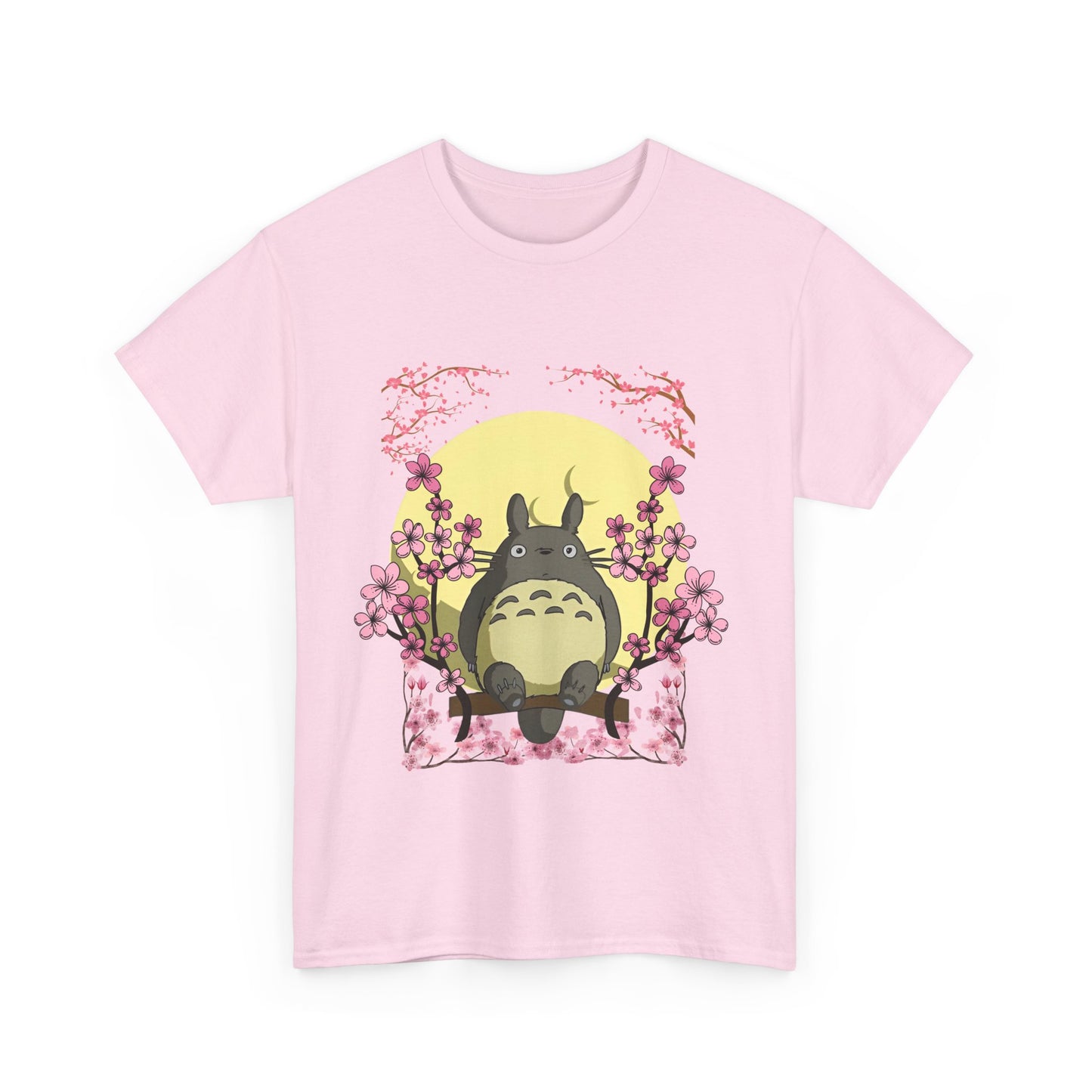 Totoro Sakura Moon T-Shirt – 100% Cotton Studio Ghibli Cherry Blossom Tee