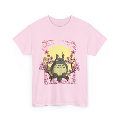 Totoro Sakura Moon T-Shirt – 100% Cotton Studio Ghibli Cherry Blossom Tee