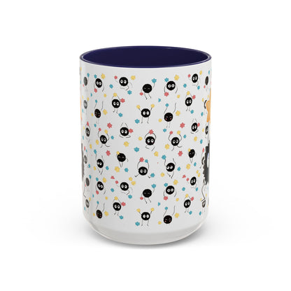 Soot Sprites Accent Mug – Studio Ghibli Color Handle Cup – 11oz & 15oz Ceramic Anime Gift