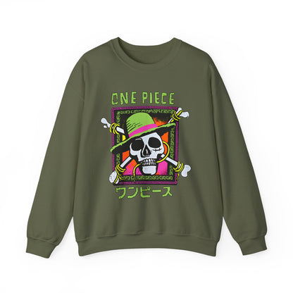 Straw Hat Pirates One Piece Sweatshirt – 100% Cotton Anime Crewneck for Fans