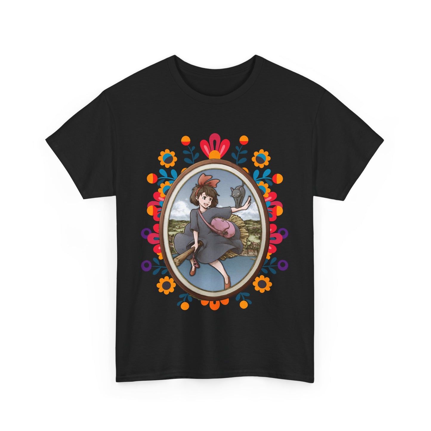 Kiki's Delivery Service Art T-Shirt 100% Cotton Studio Ghibli Anime Tee