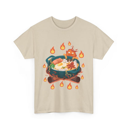 Calcifer Breakfast T-Shirt 100% Cotton Studio Ghibli Anime Tee