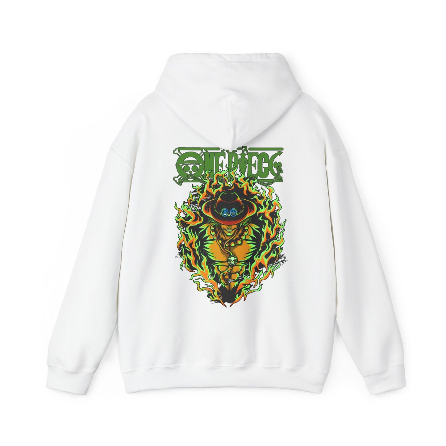 Portgas D. Ace One Piece Back Print Hoodie – 100% Cotton Anime Hoodie for Fire Fist Fans