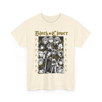 Black Clover Characters T-Shirt – 100% Cotton Anime Tee – Asta Yuno Noelle Shirt for Anime Fans