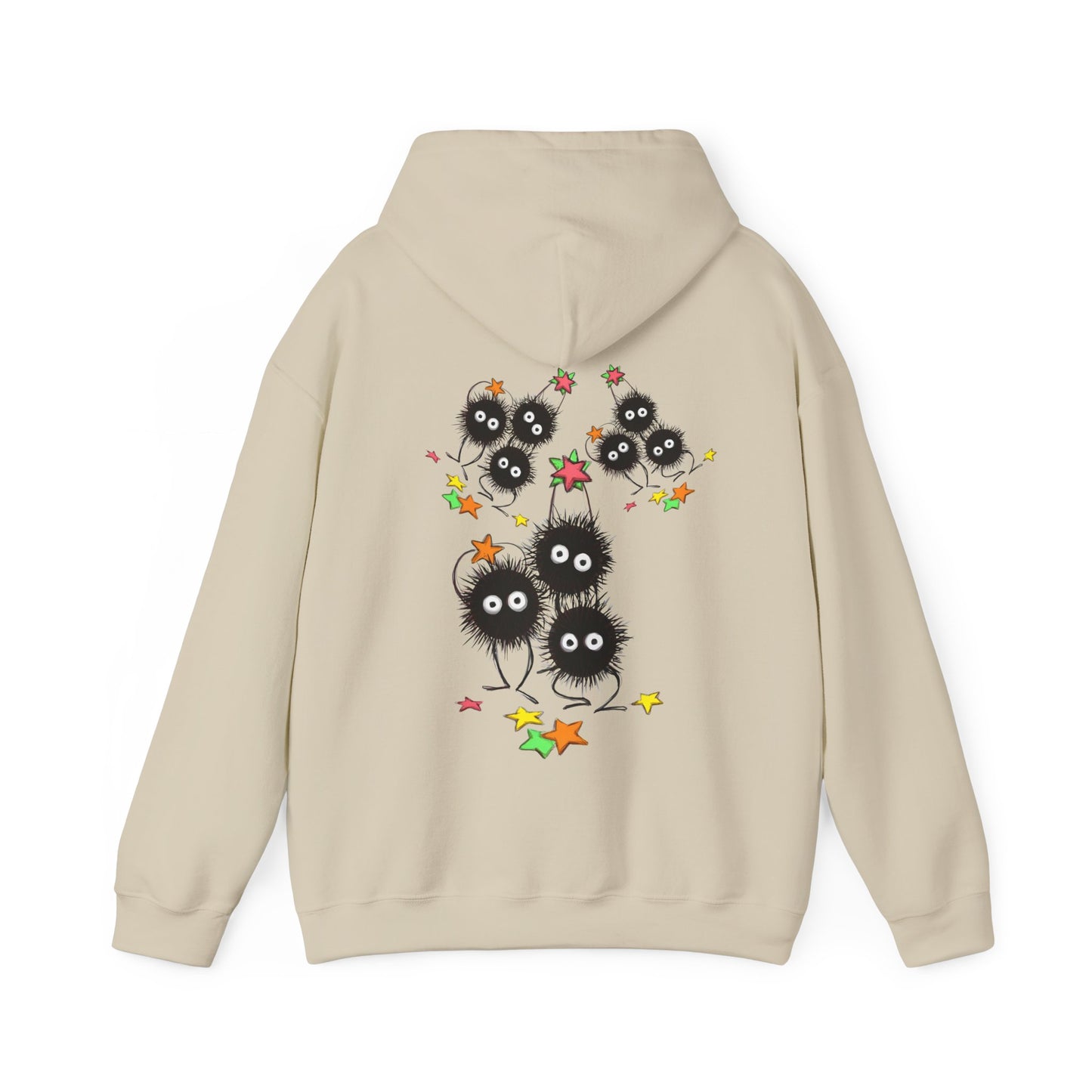 Soot Sprites Fantasy Back Print Hoodie – 100% Cotton Anime Hoodie Inspired by Studio Ghibli
