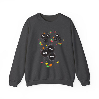 Soot Sprites Fantasy Sweatshirt – 100% Cotton Cozy Anime Pullover for Studio Ghibli Fans
