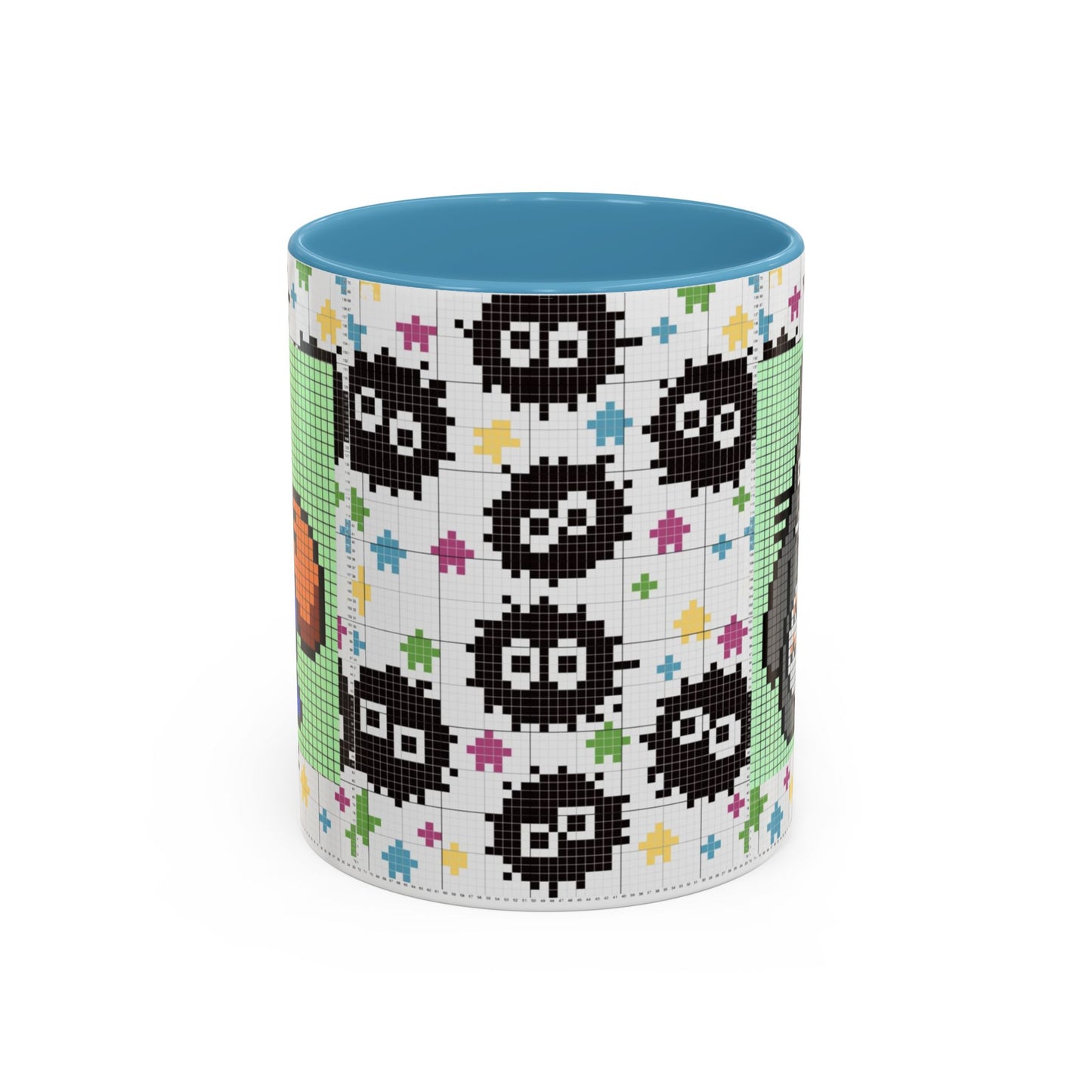 My Neighbor Totoro Pixel Accent Mug – Retro Ghibli Color Handle Cup 11oz & 15oz – Cute Anime Coffee Gift