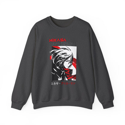 Mikasa Ackerman Sweatshirt – 100% Cotton Attack on Titan Anime Pullover for Fans