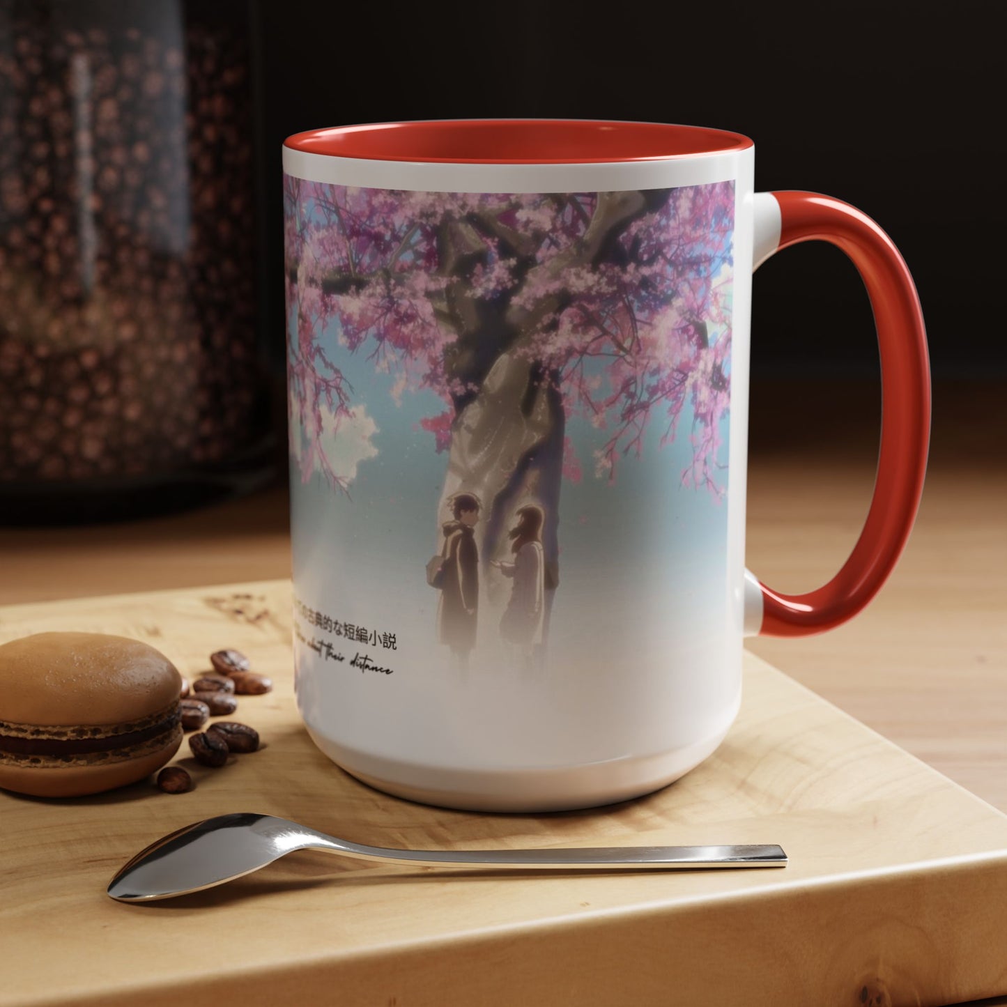 5 Centimeters Per Second Accent Mug – Makoto Shinkai Color Handle Cup 11oz & 15oz – Sakura Anime Love Gift
