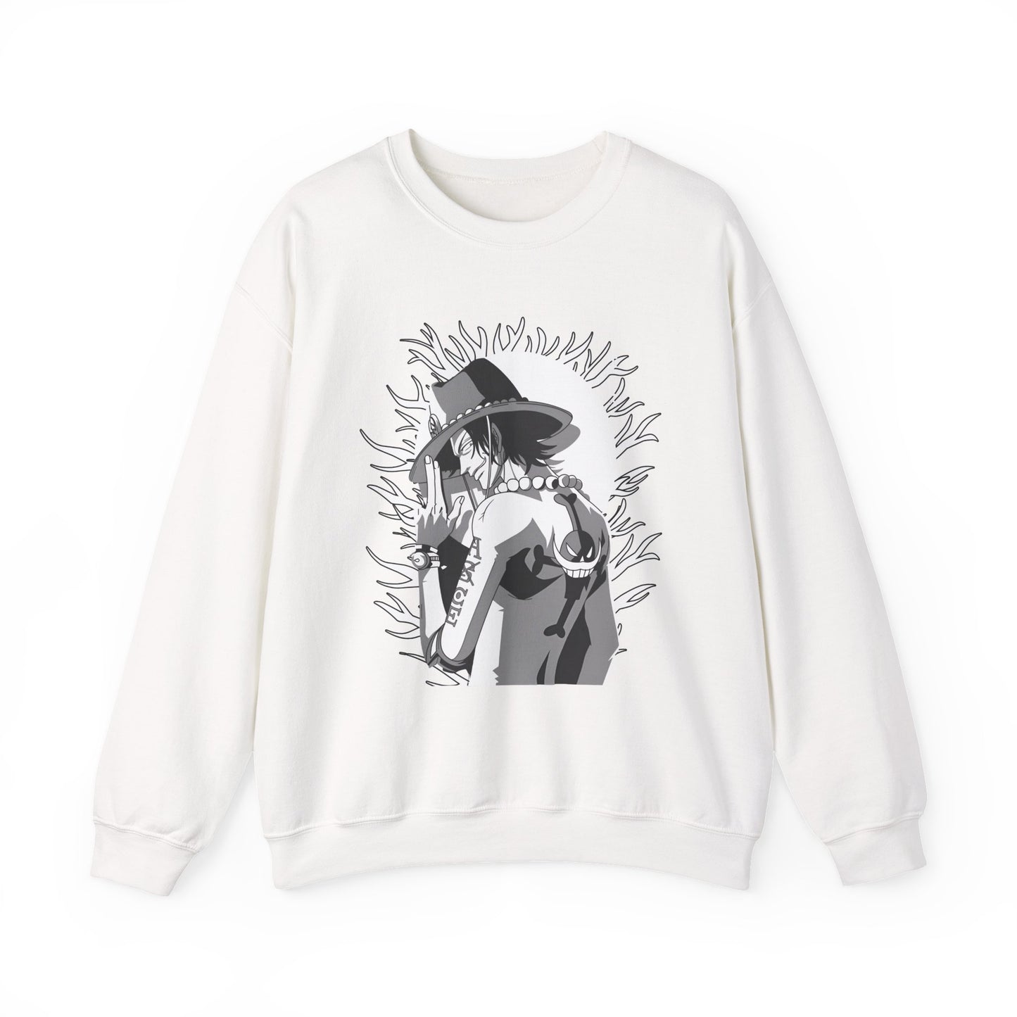 Portgas D. Ace One Piece Sweatshirt – 100% Cotton Anime Pullover for Fire Fist Fans