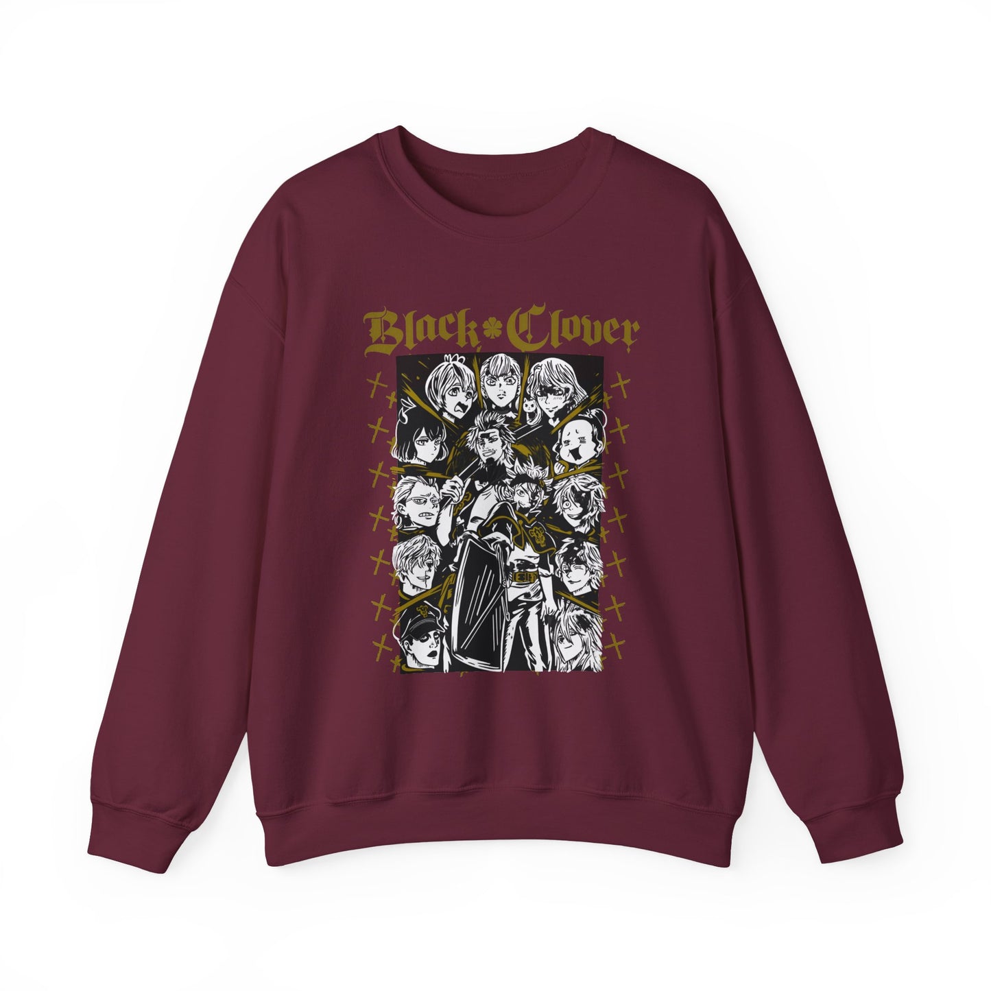 Black Clover Characters Sweatshirt – 100% Cotton Anime Pullover – Asta Yuno Noelle Crewneck for Fans