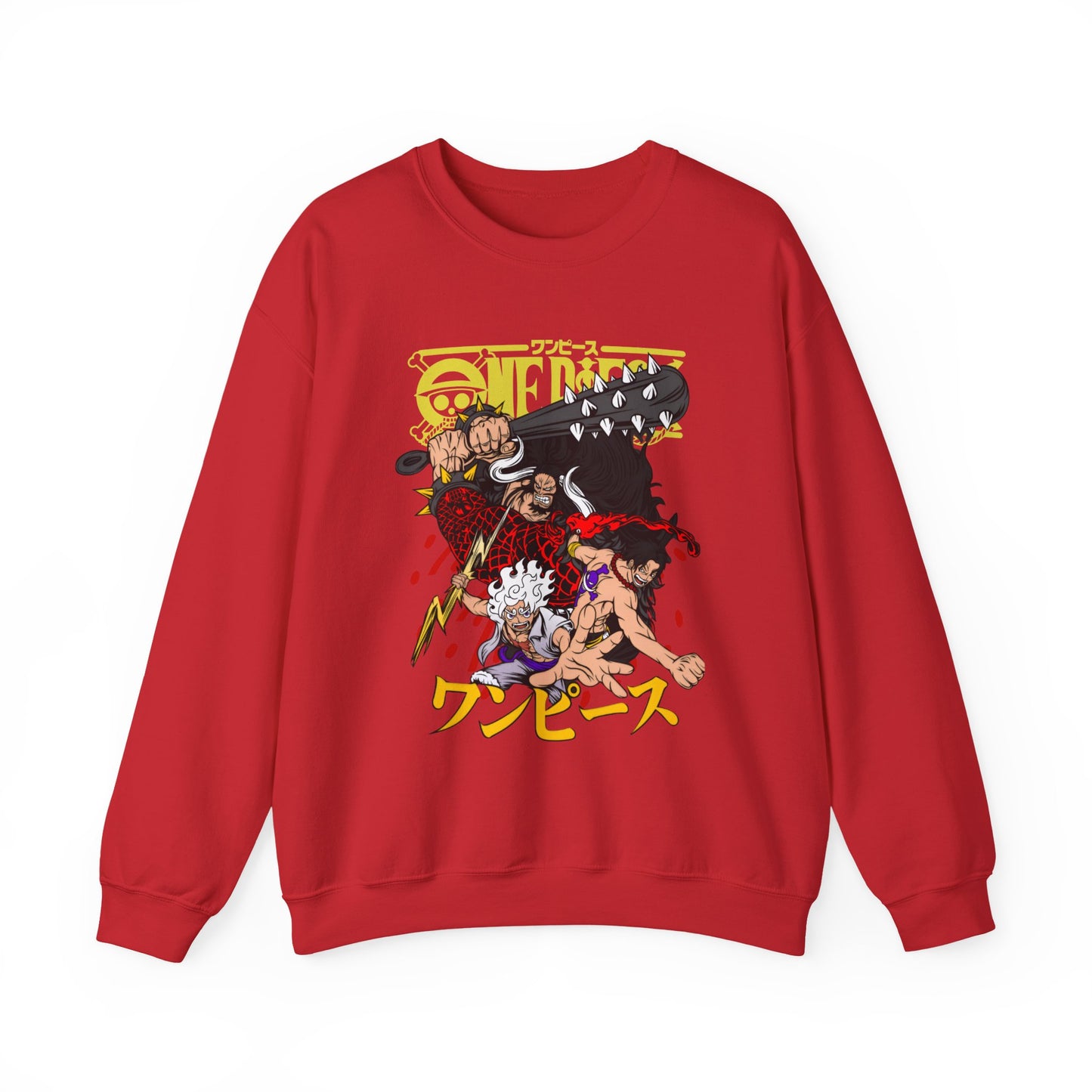 Kaido, Luffy & Ace Sweatshirt – 100% Cotton One Piece Anime Crewneck for True Fans