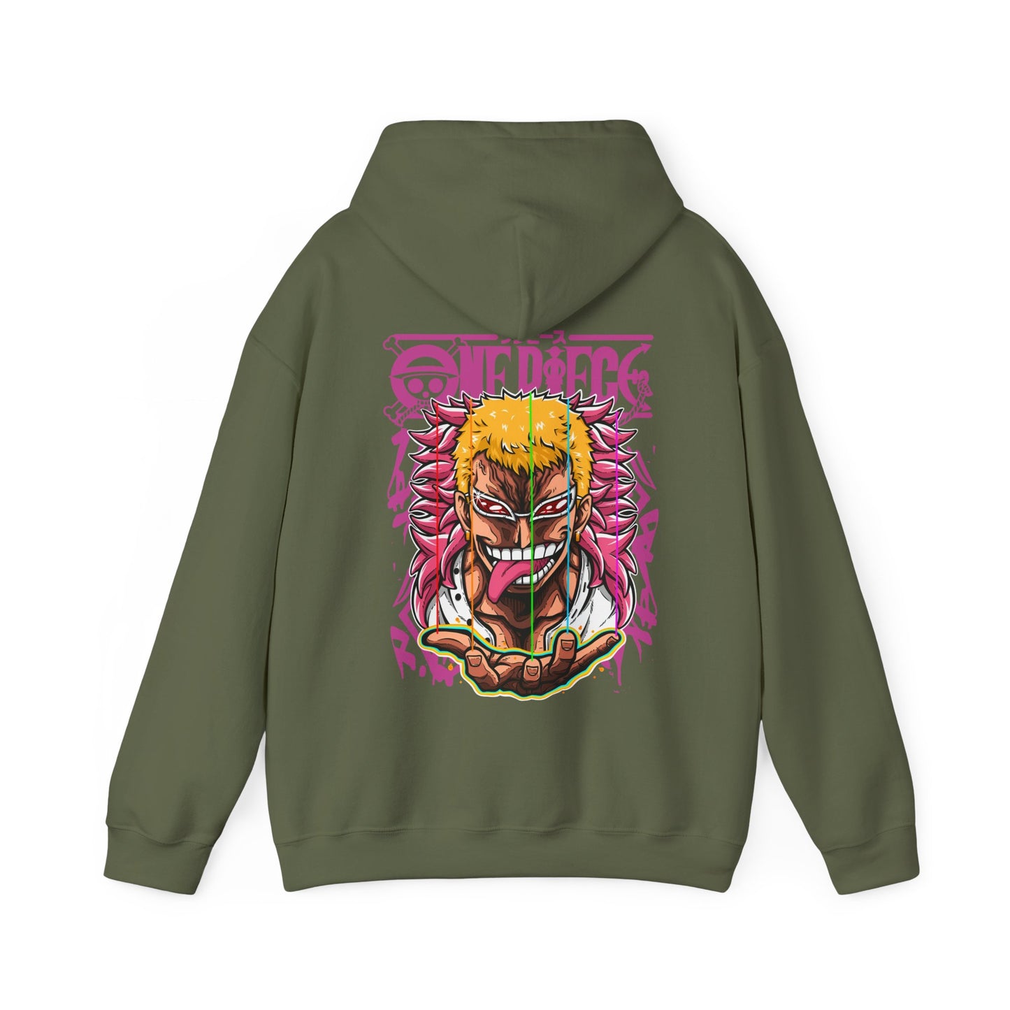 Donquixote Doflamingo Back Print Hoodie – One Piece Anime Sweatshirt – 100% Cotton