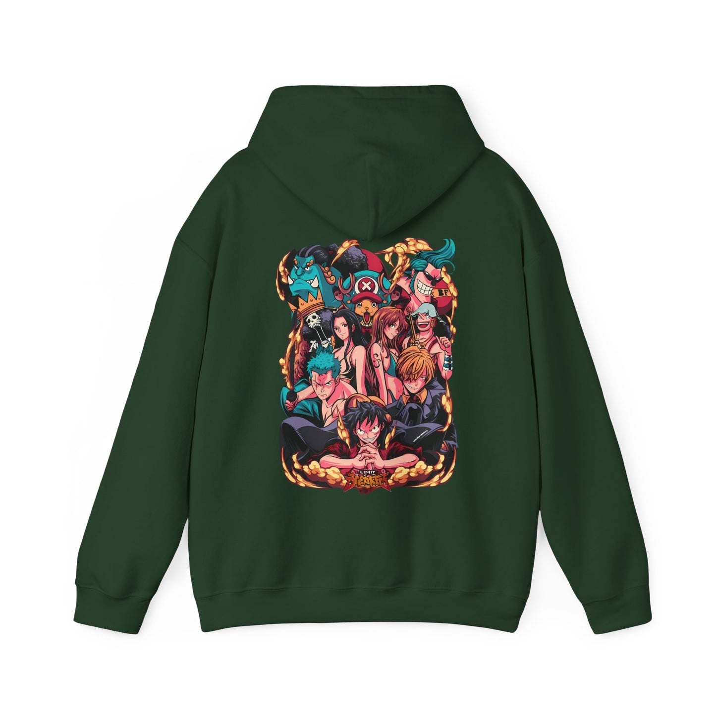 One Piece Characters Back Print Hoodie – 100% Cotton Anime Hoodie Featuring Straw Hat Crew