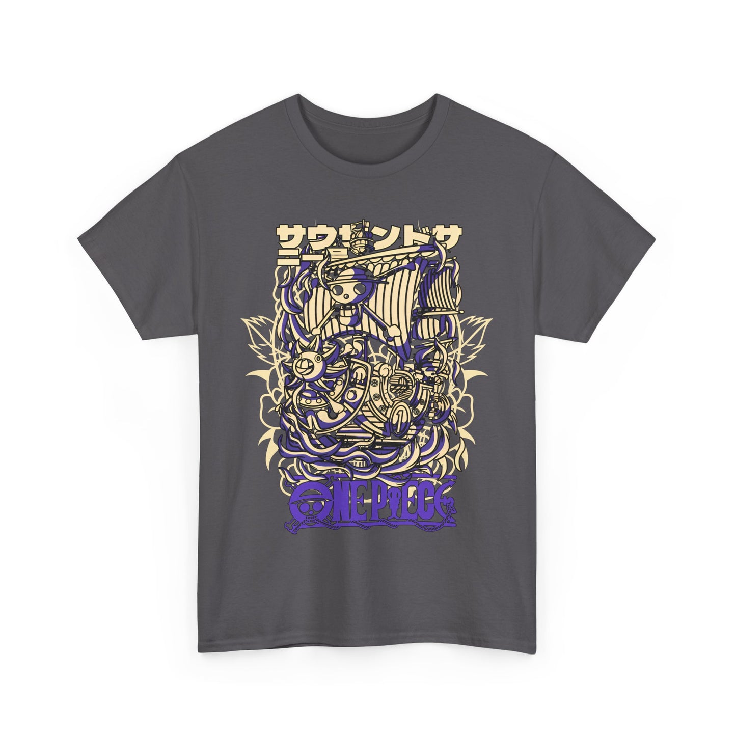 One Piece Ship T-Shirt – 100% Cotton Anime Tee Featuring Going Merry & Thousand Sunny