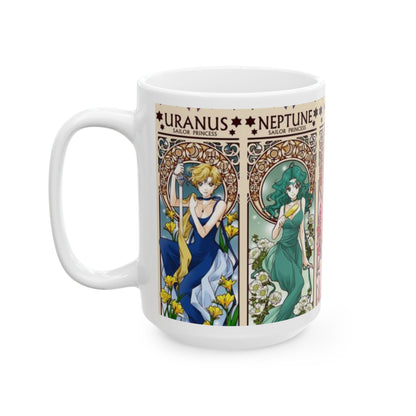 Sailor Moon Outer Guardians Mug – Uranus, Neptune, Pluto, Saturn Ceramic Cup 11oz & 15oz – Anime Magical Girl Gift
