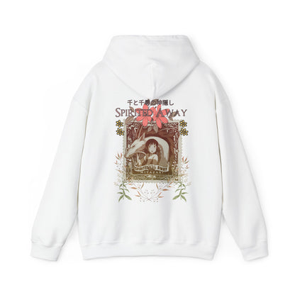 Spirited Away Philately Back Print Hoodie – 100% Cotton Anime Hoodie with Stamp-Inspired Design