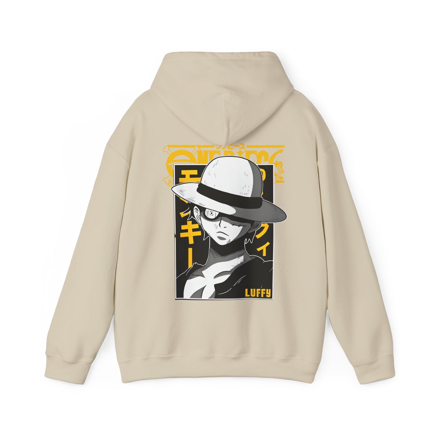 Luffy One Piece Back Print Hoodie – 100% Cotton Anime Sweatshirt for True Fans