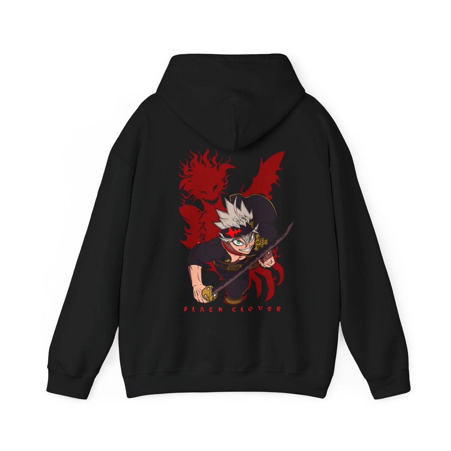 Asta Black Clover Back Print Hoodie – 100% Cotton Anime Pullover for Shonen Fans