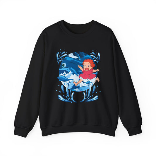 Ponyo Studio Ghibli Sweatshirt – Cozy 100% Cotton Anime Pullover for Ghibli Fans