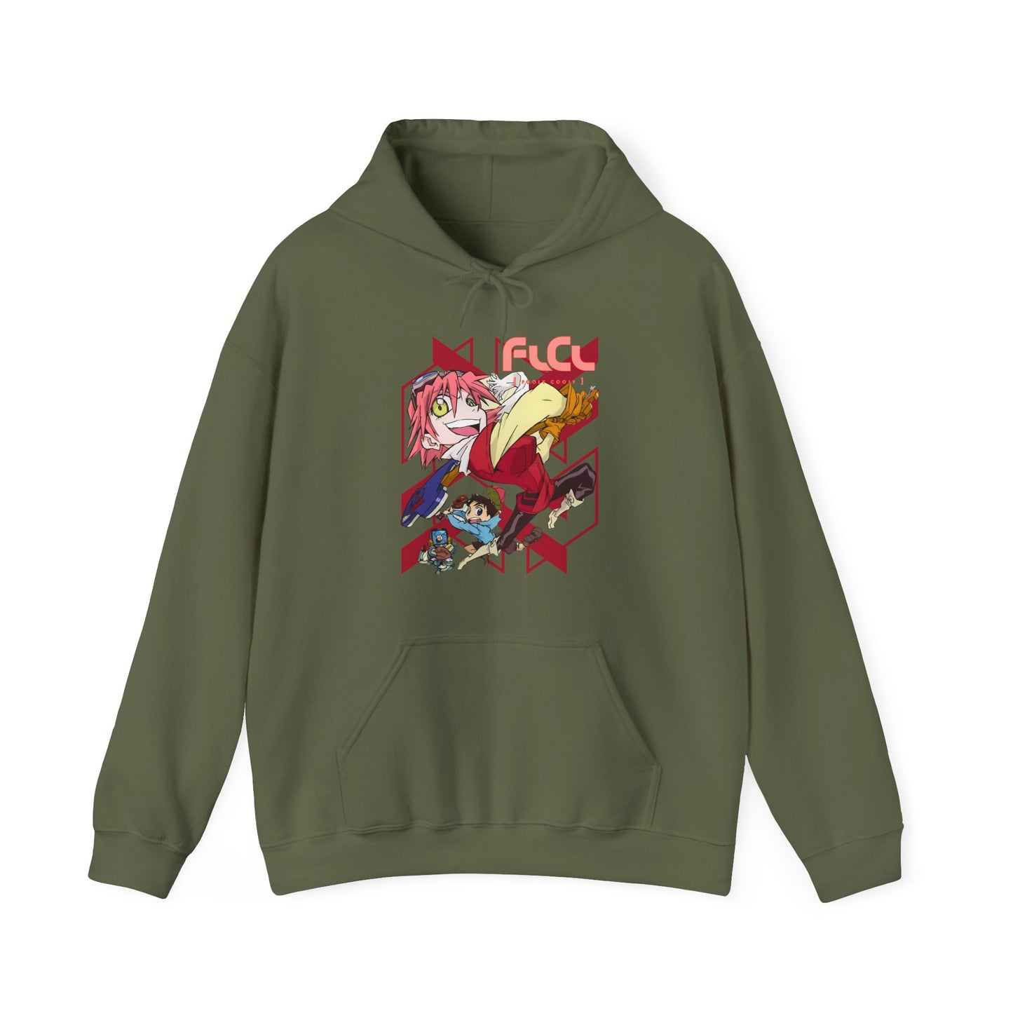 FLCL Hoodie – 100% Cotton Gildan 18500 | Fooly Cooly Classic Anime Hoodie for True Fans