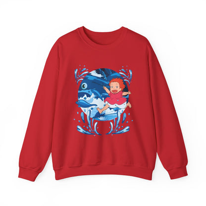 Ponyo Studio Ghibli Sweatshirt – Cozy 100% Cotton Anime Pullover for Ghibli Fans