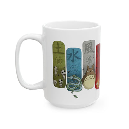 Studio Ghibli Figures Mug – 11oz & 15oz Anime Ceramic Cup – Ghibli Character Coffee Mug Gift for Fans