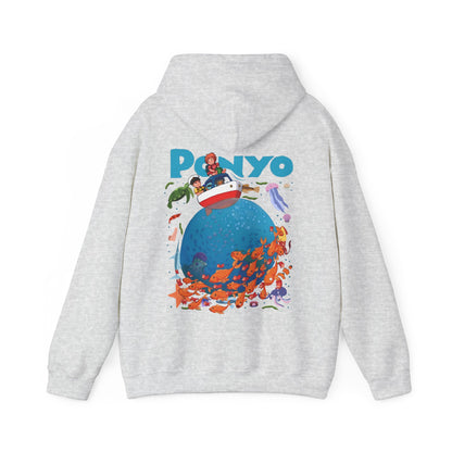 Ponyo and Sosuke Boat Back Print Hoodie – 100% Cotton Studio Ghibli Inspired Pullover