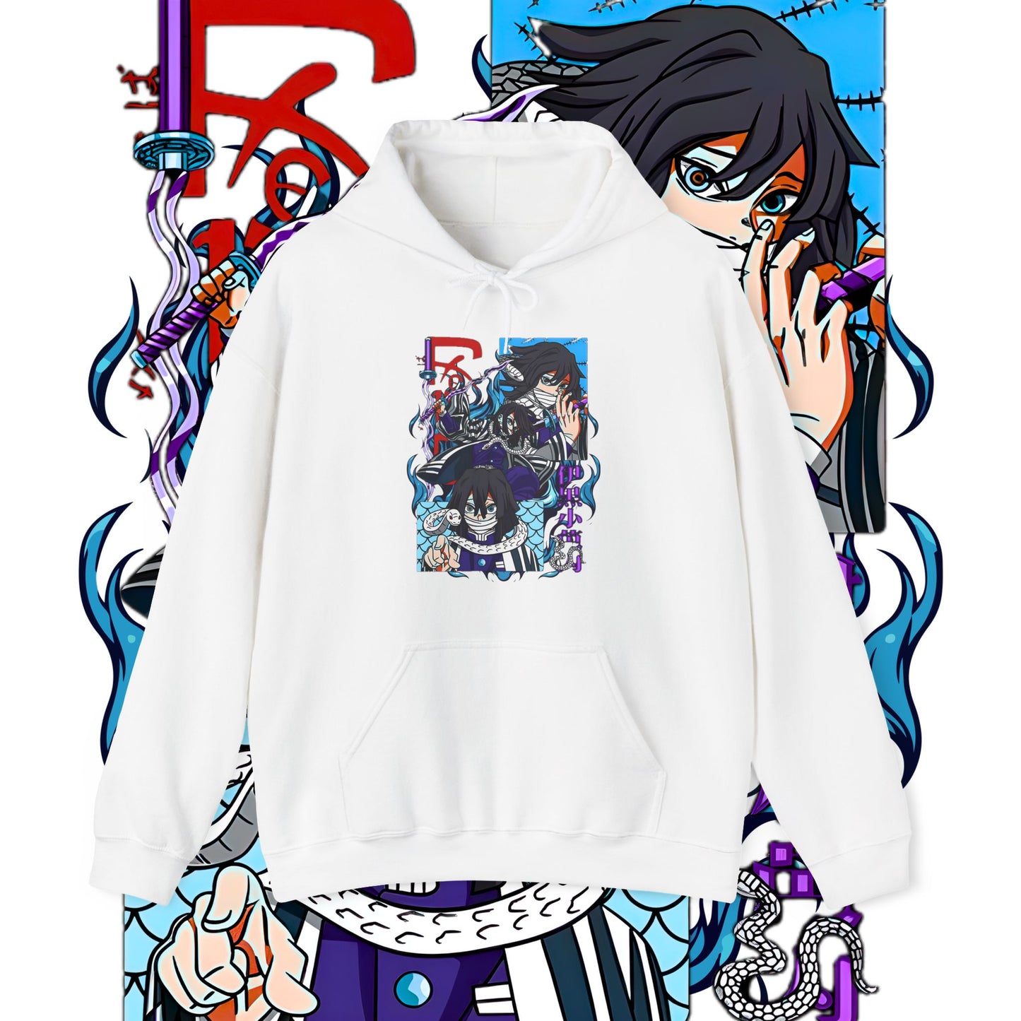 Iguro Obanai Serpent Hashira Hoodie | Demon Slayer Anime | 100% Cotton
