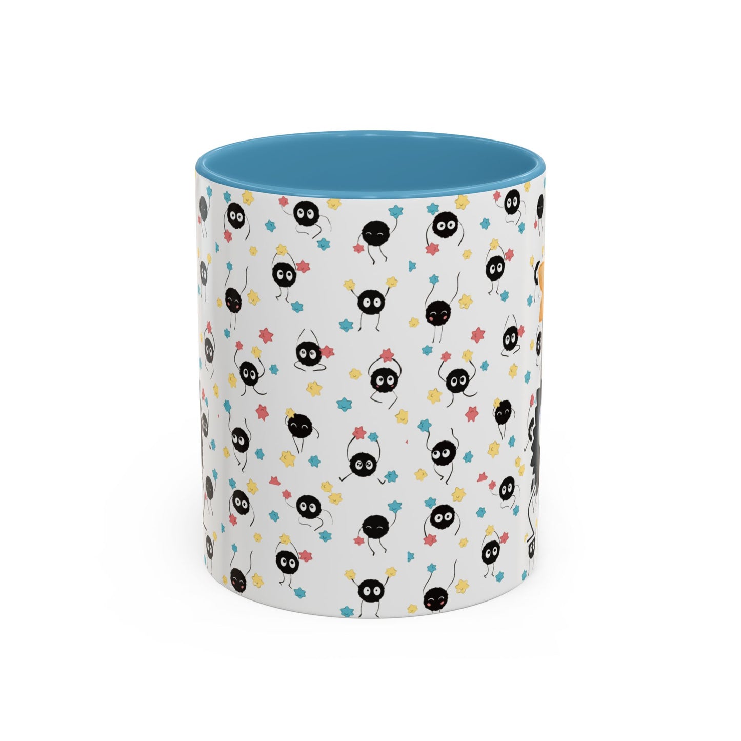 Soot Sprites Accent Mug – Studio Ghibli Color Handle Cup – 11oz & 15oz Ceramic Anime Gift
